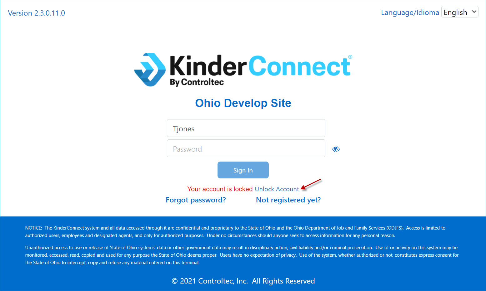 An image showing the self unlock link.