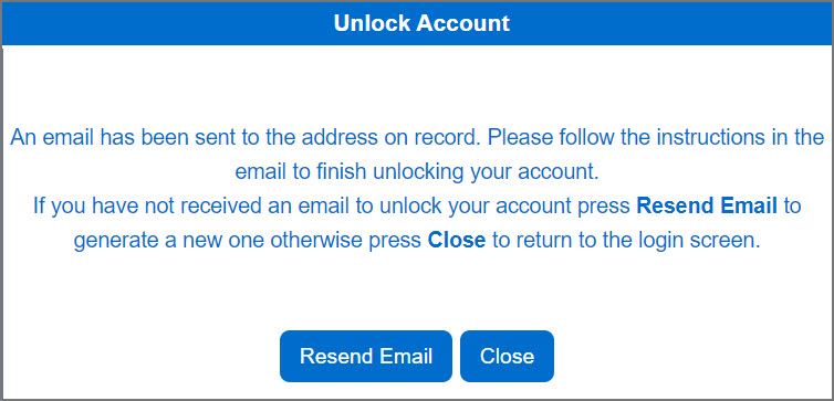 An image showing a notice that an email has been sent to the email address connected with the account.