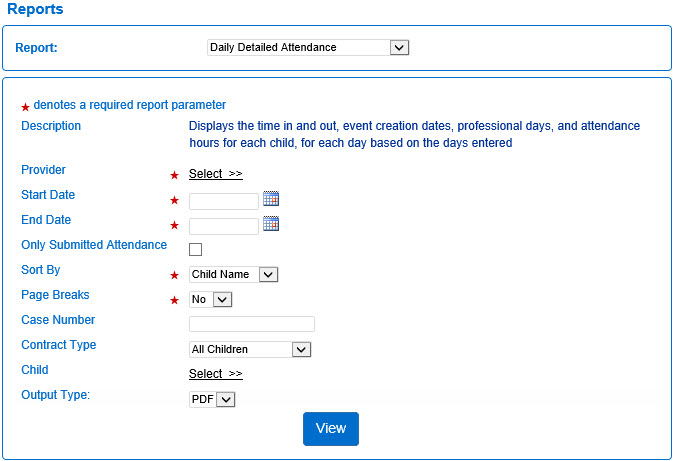 An image showing the daily detailed attendance report page 