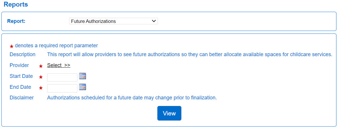 An image showing the case closures report search parameters