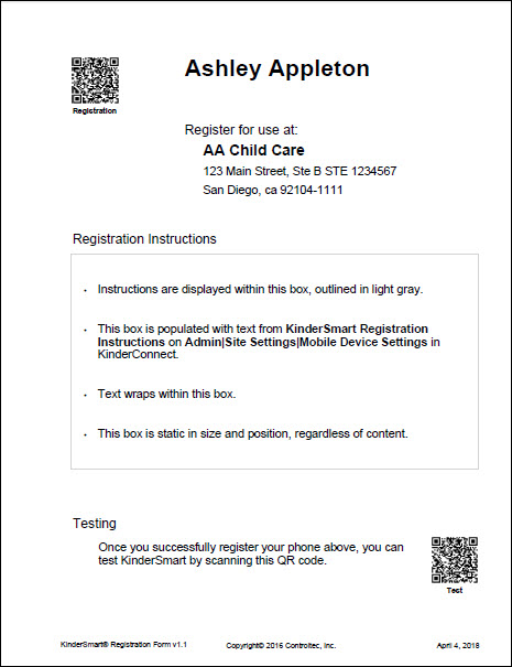An image showing KinderSmart registration instructions