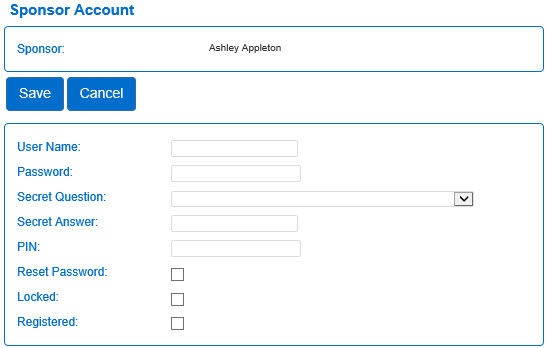 An image showing the sponsor account page