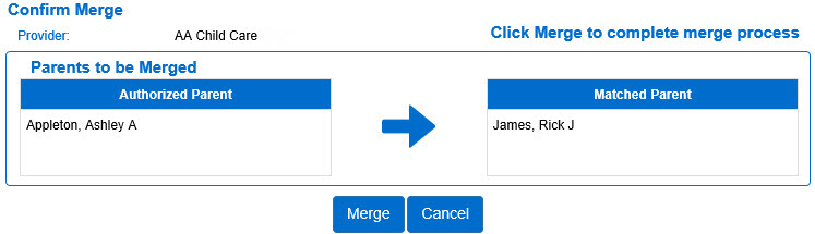 An image showing the option to verify or cancel a merger